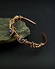 bransoletki wire wrapping Miedziana bransoleta mankietowa z lapis lazuli