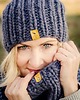 czapki damskie WOOLY Komplet czapka i komin grafit