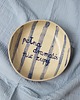 miski i misy Malowana ceramiczna miska w pasy z napisem