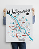 plakaty Warszawa Mapa plakat 50x70 cm