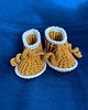 buty dziecięce Brązowe buciki niemowlęce, obuwie dla noworodka z bawełny i wełny merino