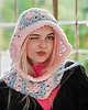 czapki damskie Balaclava wełna ręcznie szydelkowana, śliczna pastelowa kominiarka