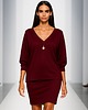 bluzki kimonowe damskie Bluzka burgund YY500026