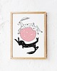 grafiki i ilustracje Gwiezdne zające - plakat pink