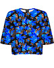 t-shirt damskie DR.CROW T-shirt Krótki CROP Blue Leaves