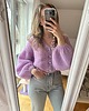 kardigany damskie Moherowy kardigan mgiełka  z ozdobnymi biżuteryjnymi guzikami handmade