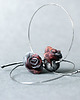 kolczyki wire wrapping Srebrne kolczyki koła METALIC ROSES