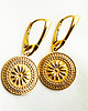 kolczyki pozłacane Kolczyki z rozetą, złote wiszące koła