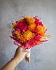 dodatki ślubne Bukiet różowo-pomarańczowy z suszonych kwiatów