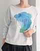 bluza bez kaptura damska Kochaj siebie szara bluza oversize