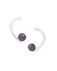 kolczyki srebrne PEARL / glossy silver earrings with dark pearl