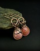 kolczyki wire wrapping Kolczyki z rodonitem