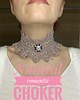 chokery Beżowy koronkowy naszyjnik vintage wiktoriańska kolia z ozdobą