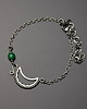 bransoletki wire wrapping Bransoletka malachit wire wrapping księżyc lunula