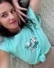 t-shirt damskie Miętowa koszulka  przed Tobą wszystko