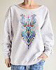 bluza bez kaptura damska Jeleń boho nordycki Szara bluza cięta
