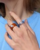 pierścionki - różne Pierścionek z kamienia naturalnego z sercem, kwarc różowy Chunky Jelly Ring