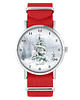 zegarki damskie Zegarek - Zimowy, choinka - czerwony, nato