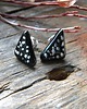 kolczyki wire wrapping Trójkaty w plamki     - sztyfty - srebro 925