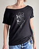 t-shirt damskie Dali biały na Czarnym Oversize