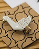broszki Broszka Porcelanowa Origami Kaczka Biało-Złota