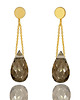 kolczyki złote Earrings Kwarc Dymny Krople złoto 585