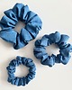 gumki do włosów Niebieska jedwabna gumka do włosów Blue Silk - 3 rozmiary
