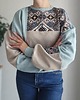 bluza bez kaptura damska Bluza patchwork - Aztec Mosaic - One of a kind - oversize