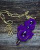 komplet biżuterii Fioletowywisiorek soutache