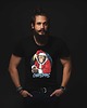 t-shirty męskie Koszulka organiczna z nadrukiem Christmas monkey