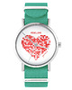 zegarki damskie Zegarek -  Serce pikselowe - turkusowy, nylonowy