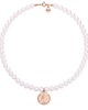 złote naszyjniki Naszyjnik z pereł SWAROVSKI CRYSTAL z monetą z różowego złota
