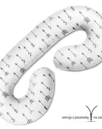 Poduszka ciążowa do spania i karmienia Szare strzałki, Baby Love Decor