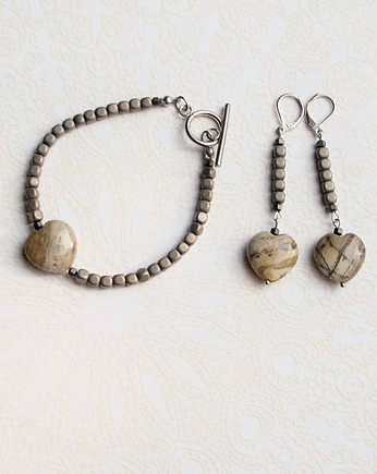 S A L E : UNIKATOWY komplet : jaspis & hematyt