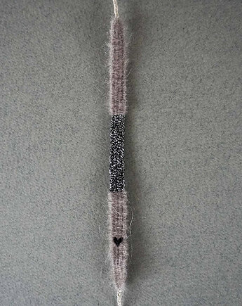 Wąska bransoletka moher i błysk z haftowanym serduszkiem, Słońcem Tkane