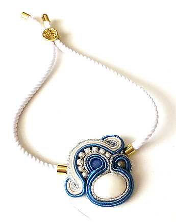 Elegancka sutaszowa bransoletka BLUE&WHITE, Sylwia Żak
