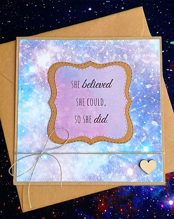 She believed she could so she did: uniwersalna kartka z dobrym słowem, kaktusia