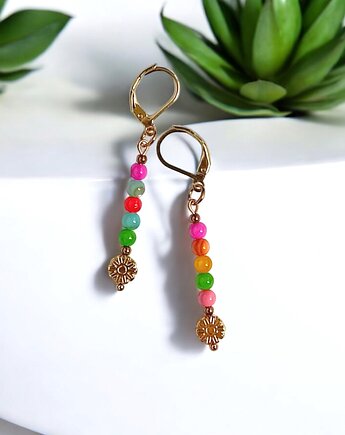 Kolczyki : summer collection :: kolorowa muszla i kwiatuszki, kaktusia