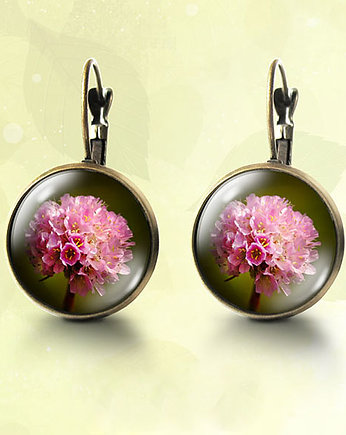 Kolczyki - Różowy kwiat - brąz, yenoo