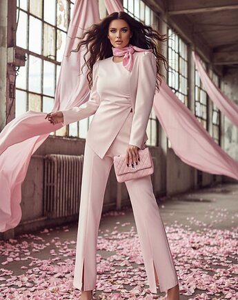 Komplet bluzka szerokie ramiona z  poduszkami + spodnie, BVO By Version One