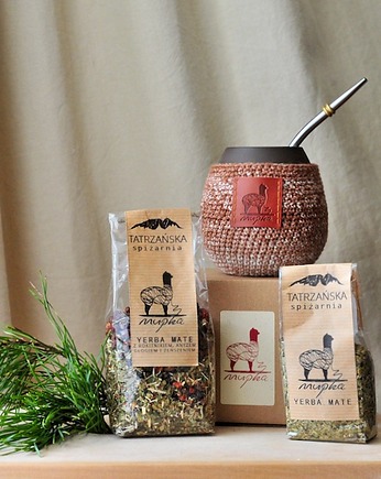 Matero, kubek. Zestaw z bombilllą i yerba mate, Mupka