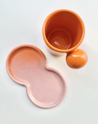 Kubek Orange /190ml/+talerzyk, Handverk