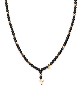 Męski różaniec Wojownik - Onyks i Hematyt, Kulka Bransoletki