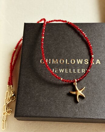 Naszyjnik Agat czerwony i rozgwiazda, Chmolowska Jewellery