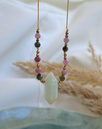 Naszyjnik z Amazonitem i Zielonym Turmalinem, Szmaragdowa Polana