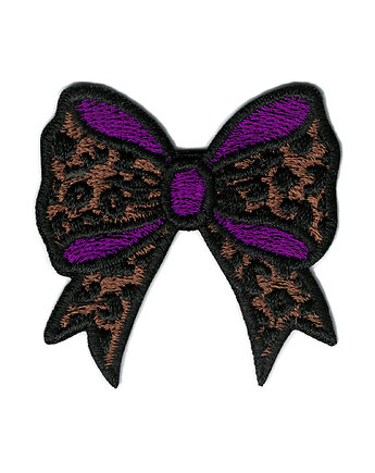 Naszywka naprasowanka KOKARDA PANTERKA FIOLET termo haft dziecięca 5 x 4cm, Wyszywane