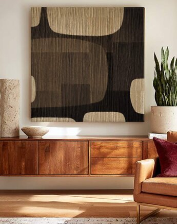ZAKROCKA ATELIER obrazy do salonu modernistyczne 120x120cm - MADERO, art and texture
