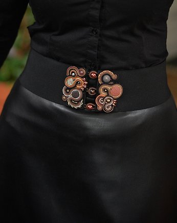 Na zamówienie- elastyczny pasek z klamrą sutasz, Mró Soutache