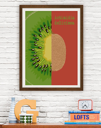 Kiwi - plakat 50x70 cm fine art, giclee, minimalmill