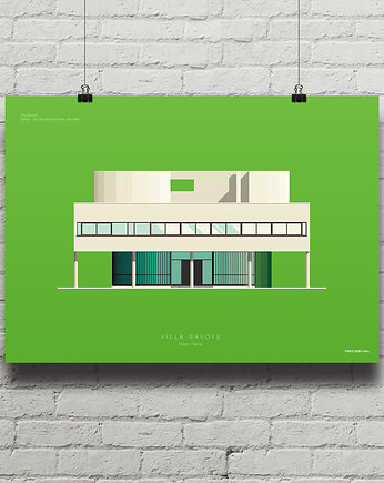 Willa Savoye - Le Corbusier - plakat giclee art, minimalmill